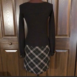 WHBM Dress Faux Plaid skirt Sweater combo look 0